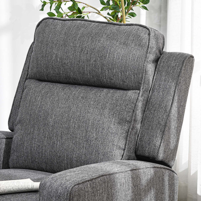 Adjustable Charcoal Grey Electric Recliner Armchair with USB Port - Cozy Armchair with Adjustable Leg Rest for Personalized Comfort - Ideal for Relaxation and Modern Living Spaces