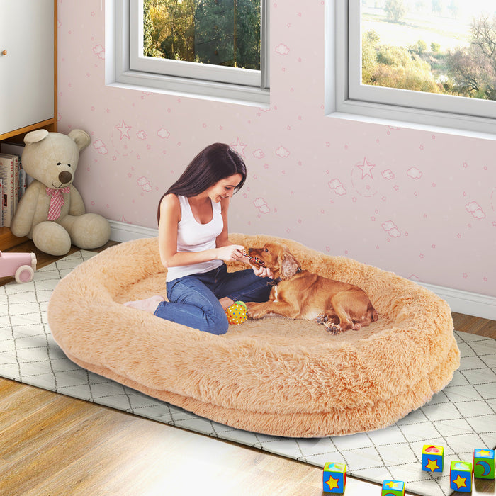 Human Dog Bed - Comfortable Pet Sleeping Solution with Soft Blanket and Plush Pillow - Ideal for Pampering Your Beloved Four-Legged Companion