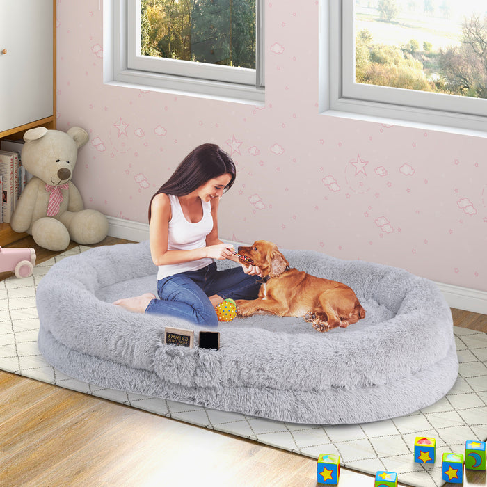 Human Dog Bed - Comfortable Pet Sleeping Solution with Soft Blanket and Plush Pillow - Ideal for Pampering Your Beloved Four-Legged Companion