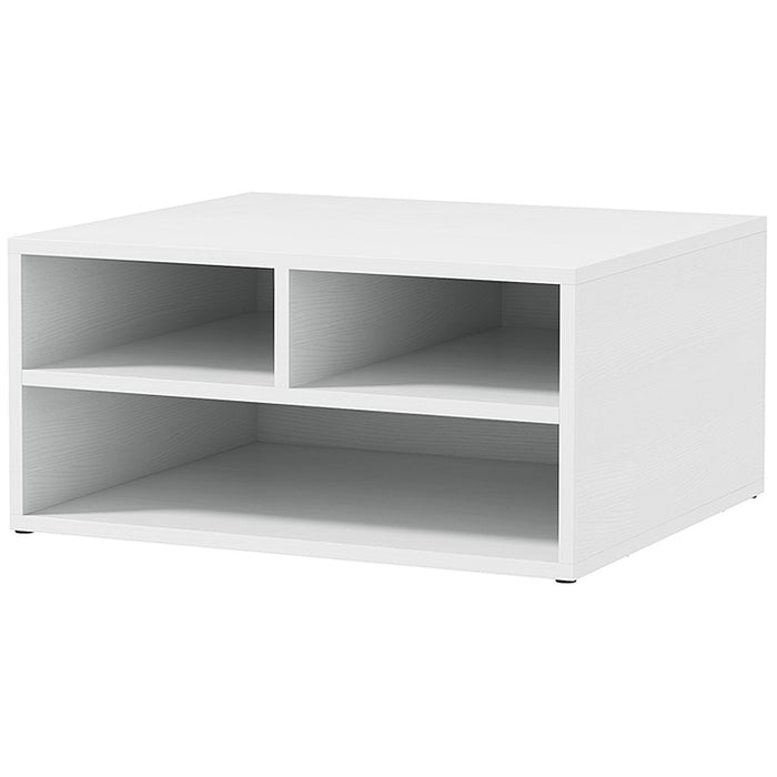 Three-Compartment Printer Storage Cabinet - Organize Your Office with a Sleek White Design - Ideal for Keeping Printers, Paper, and Accessories Tidy