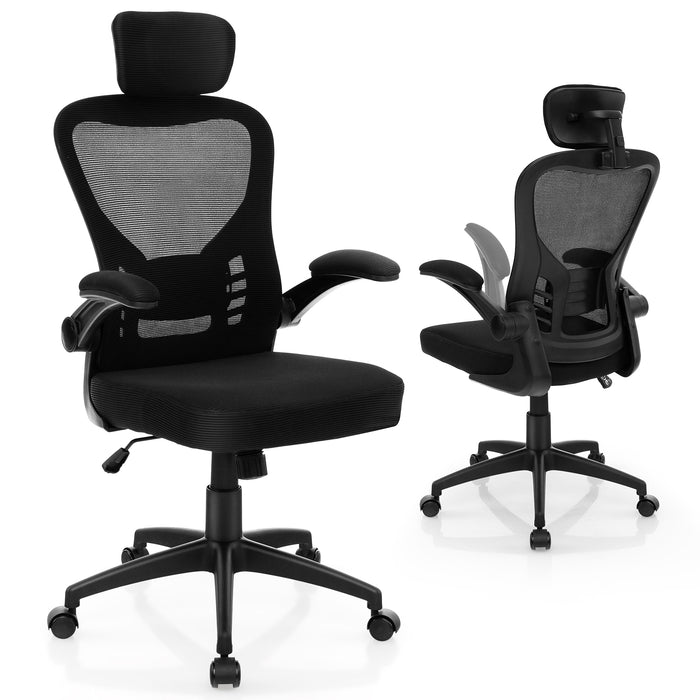 Ergonomic Mesh Office Chair with Adjustable Headrest and Height-