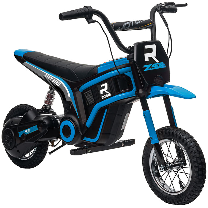 Electric Motorbike with 24V Power - Twist Grip Throttle, Musical Horn, 12-Inch Pneumatic Tires, Up to 16km/h Speed - Perfect Ride-On for Kids, Blue