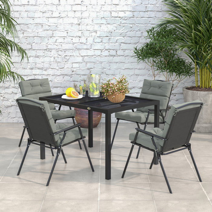 Metal Wire Top Steel Frame Garden Table - Durable Outdoor Furniture for Patio and Balcony - Elegant Grey Design for Modern Exterior Spaces