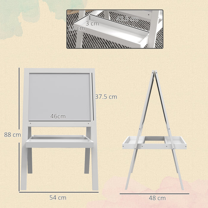 2-in-1 Toddler Art Easel - Double-Sided Whiteboard & Blackboard with Storage - Creative Play for Kids Aged 18-48 Months