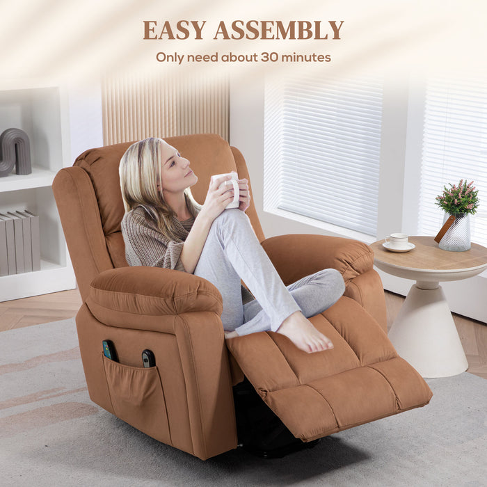 Power Lift Reclining Chair with Massage and Heat Functions - Ergonomic Riser Chair with Vibration, Heated Seating and Side Storage Pocket - Comfortable Furniture for Elderly or Mobility Impaired