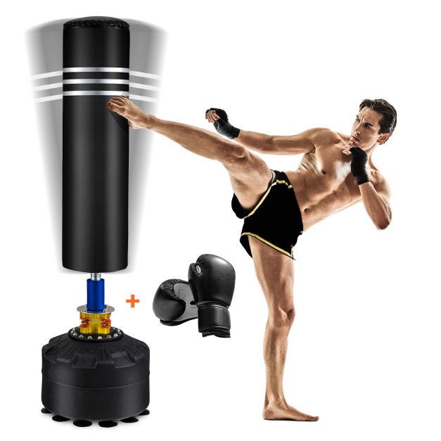 Kickboxing Training Equipment - Freestanding 175cm Tall Robust Bag - Perfect for Martial Arts Practice and Fitness Enthusiasts