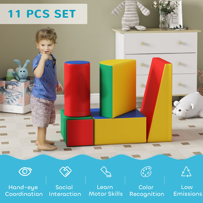 5-Piece Toddler Soft Foam Playset - Climb and Crawl Activity Set, Safe Foam Blocks in Multiple Colors - Ideal for Active Play and Motor Skills Development