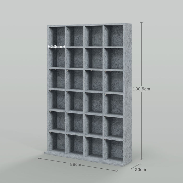 Adjustable CD Shelving Unit - 89 x 130.5 cm with Customizable Layout, Cement Grey - Ideal for Organized Media Collection