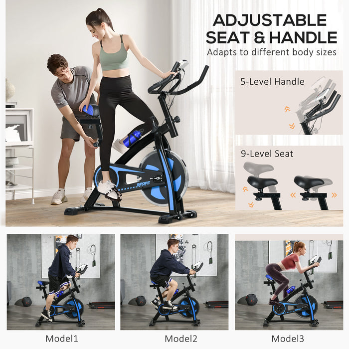 Exercise Bike - Heavy-Duty Indoor Stationary Cycling Machine with Adjustable Seat & Resistance - Ideal Home Gym Equipment for Cardio Workout and Fitness Training