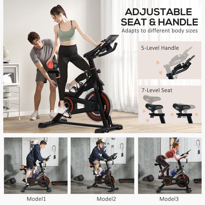 8kg Flywheel Stationary Exercise Bike - Indoor Cycling Machine with Adjustable Resistance and Handlebar - Ideal for Cardio Workouts and Fitness Training at Home