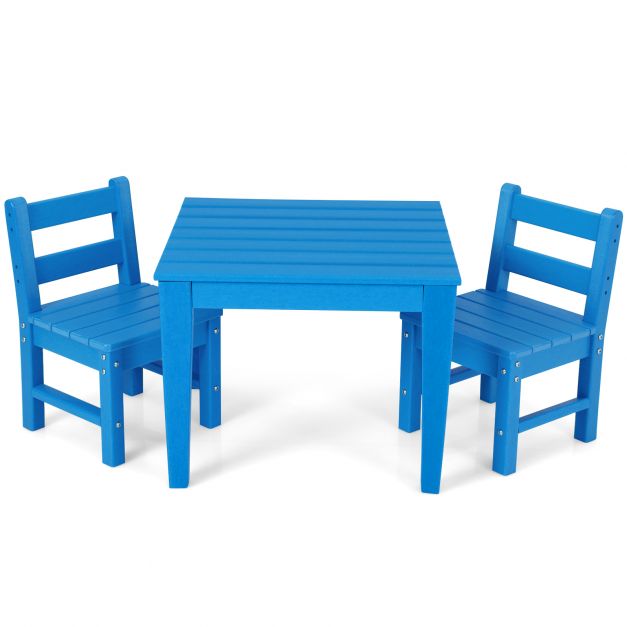 3-Piece Blue Set - Kids Dining and Painting Table & Chair - Perfect for Children's Art and Mealtime Events