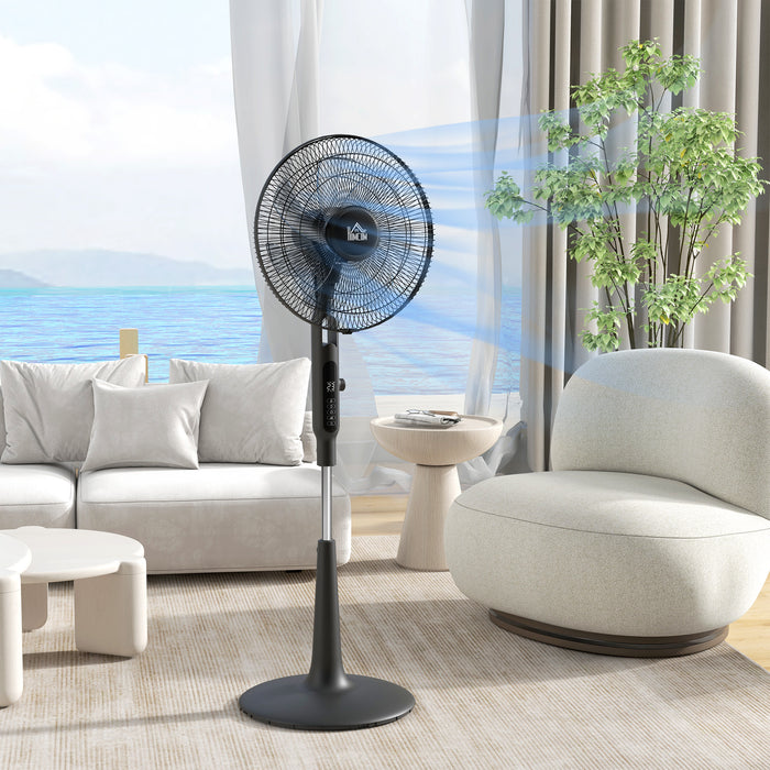 DC Pedestal Fan - 17.5'' Oscillating Fan with 28 Speed Settings and Mosquito Repellent - Features 3 Modes, 75° Oscillation, 12-Hour Timer, Adjustable Height for Home Comfort