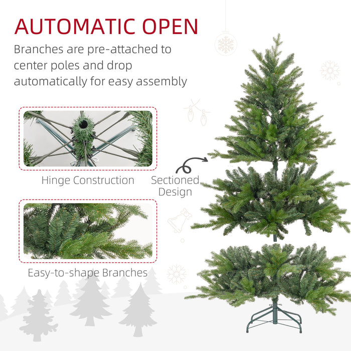 Artificial Christmas Tree 5ft with 1309 Branch Tips - Sturdy Metal Base, Lifelike Hinged Design for Holiday Decor - Perfect for Home or Office Xmas Ambiance