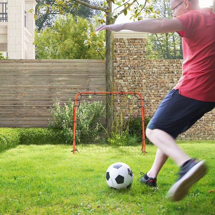 Adjustable Rebounder Net Kickback Target Goal - Ideal for Soccer Training and Skills Improvement - Suitable for Teens and Adults