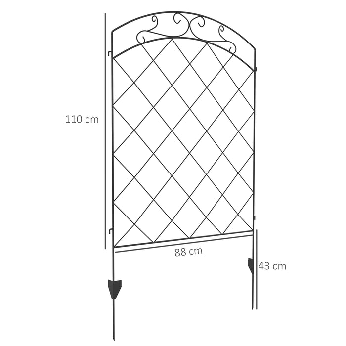 Rustproof Steel Garden Fencing Panels - 43in x 11.4ft Decorative Outdoor Picket Fence with Swirl Design - Flower Bed Border and Animal Barrier for Home Landscape Edging