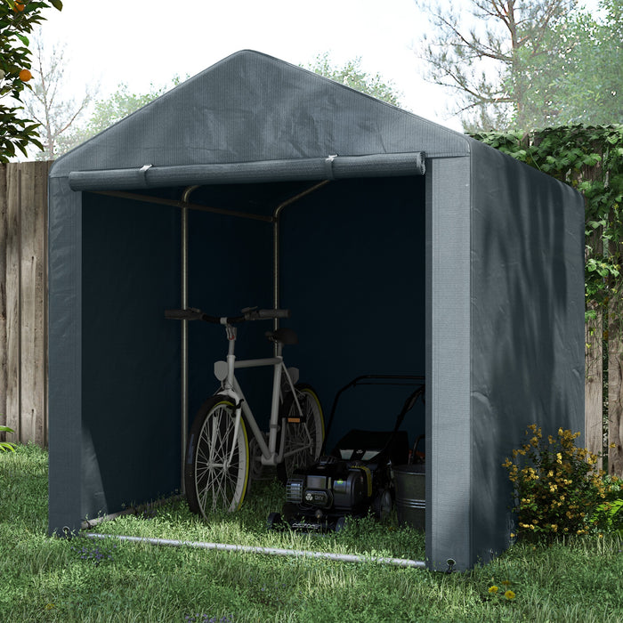 Garden Storage Shed Tent 1.6 x 2.2m - Includes Accessories, Dark Grey - Ideal Outdoor Organizer for Tools and Equipment