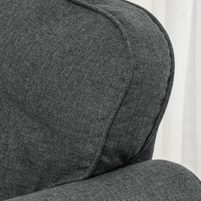 Mid-Century Style Comfort Armchair - Dark Grey with Durable Pocket Springs - Ideal for Modern Home and Office Spaces