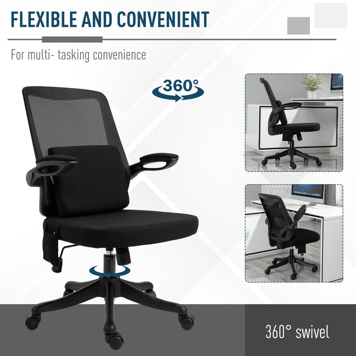 Ergonomic Executive Office Chair with 2-Point Massage - USB-Powered Lumbar Support, Breathable Mesh, 360° Swivel - Ideal for Home Office Comfort and Productivity