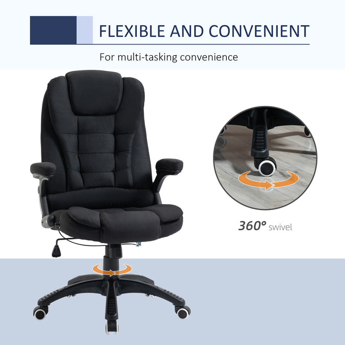 Ergonomic Desk Chair with Adjustable Height and Reclining Tilt - Comfortable Armrests and Lumbar Support - Ideal for Home Office and Long Working Hours