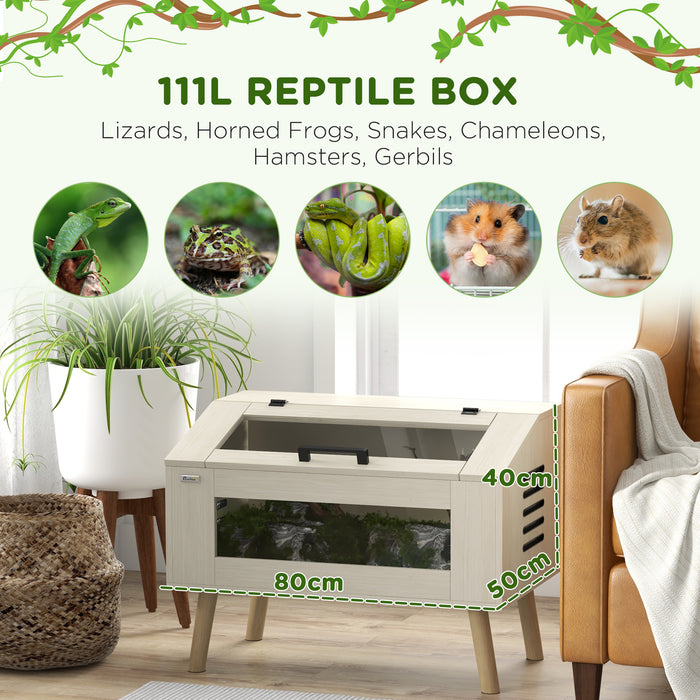 111L Reptile and Small Animal Habitat - Tempered Glass Vivarium for Enhanced Viewing - Ideal for Snakes, Lizards, Frogs, Chameleons, and Rodents