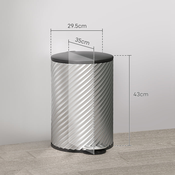 Stainless Steel 20L Kitchen Trash Can - Soft-close Lid & Fingerprint-Proof Pedal Bin - Ideal for Home & Office Waste Management With Removable Bucket