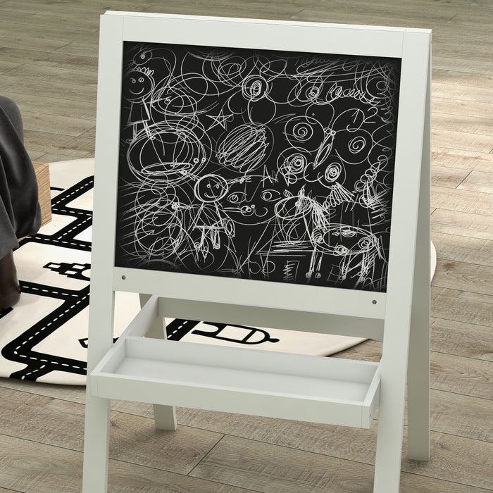 2-in-1 Toddler Art Easel - Double-Sided Whiteboard & Blackboard with Storage - Creative Play for Kids Aged 18-48 Months