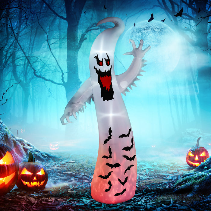 Aosom UK 11.8FT Spooky Ghost Inflatable - LED and Rotating Light Outdoor Halloween Decoration - Ideal for Garden, Lawn and Party Display