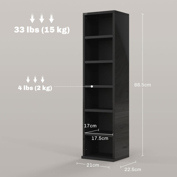 102 CD Capacity Storage Towers - High-Gloss Black Double Pack - Media Organization for Music Enthusiasts