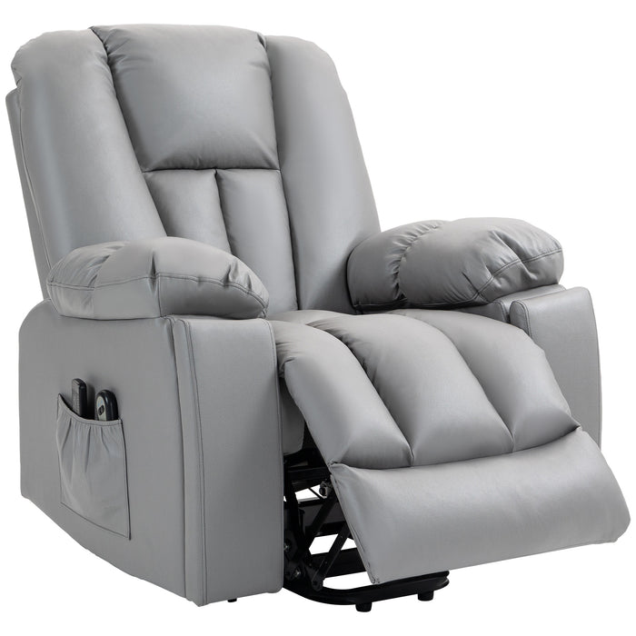 Quick Assembly Lift Chair with Vibration Massage and Heat - Riser and Recliner in Charcoal Grey - Ideal for Relaxation and Mobility Assistance