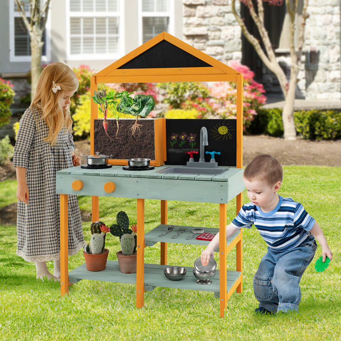 Kid's Interactive Toy Set - Kitchen Playset with Root Viewer Planter and Rotatable Faucet - Ideal for Imaginative Indoors Play and Basic Horticulture Learning