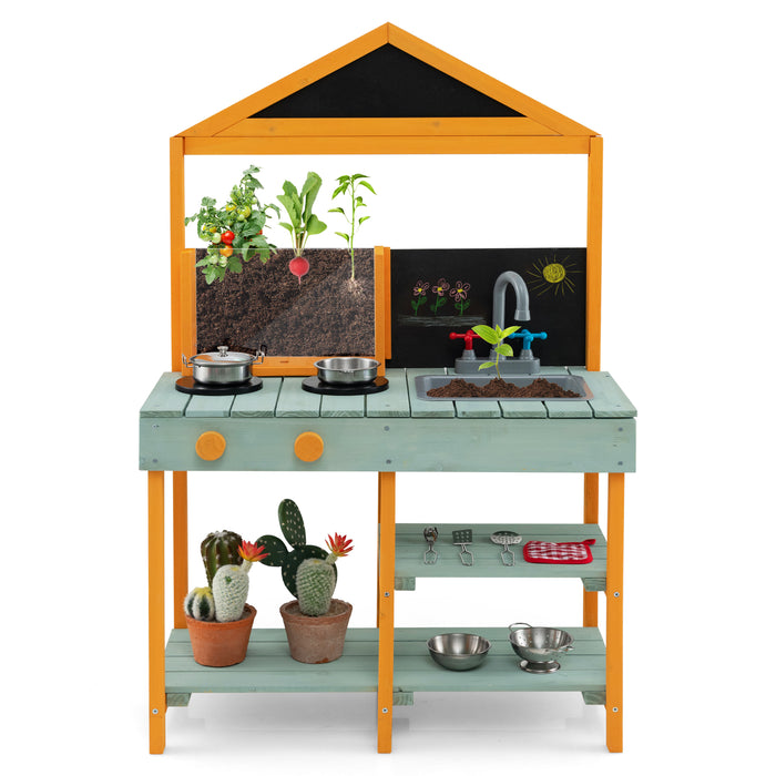 Kid's Interactive Toy Set - Kitchen Playset with Root Viewer Planter and Rotatable Faucet - Ideal for Imaginative Indoors Play and Basic Horticulture Learning
