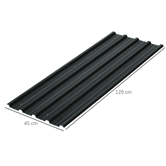 Galvanised Corrugated Roofing Sheets - 12-Pack Durable Metal Panels for Greenhouses, Sheds, Carports - Dark Grey, 129 x 45cm - Ideal for Outdoor Structures Protection