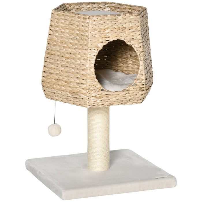 Climbing Activity Center for Cats - Multi-Level Kitten Tree Tower with Fluffy Cattail Bed, Condo & Sisal Scratching Posts - Ideal for Playful Kittens and Cats