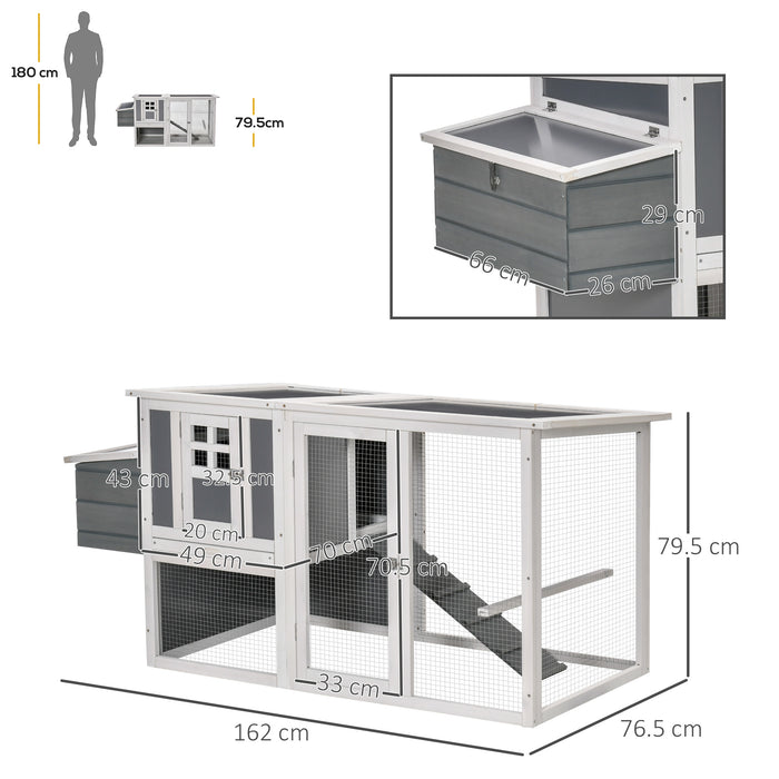 Deluxe Wooden Chicken Coop with Outdoor Run - Hen House and Poultry Cage Featuring Nesting Box and Removable Tray - Perfect for Backyard Farmers and Home Egg Production