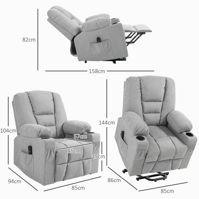 ComfortMax Elite 3050 - Fabric Upholstered Oversized Lift Chair with Remote, Side Pockets & Cup Holder - Recliner for Elderly, Enhanced Living Room Comfort