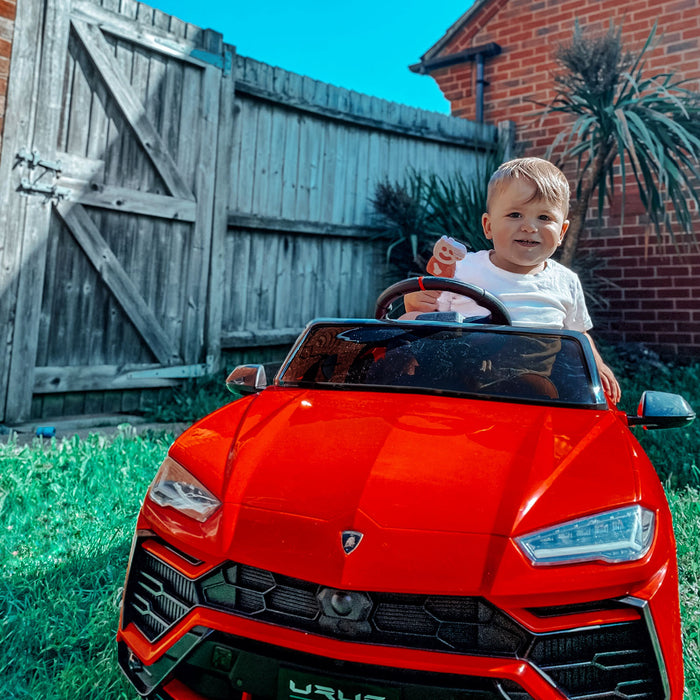 Lamborghini Urus 4 Ride On Car - 12V Battery-Powered Electric Vehicle with MP3, Suspension Wheels, and Music Lights for Kids - Equipped with Parental Remote Control for Safety