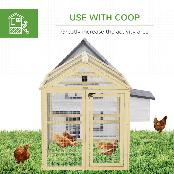 Expandable Wood Chicken Coop - Large Outdoor Run with Natural Wood Finish - Perfect for Backyard Poultry Enthusiasts