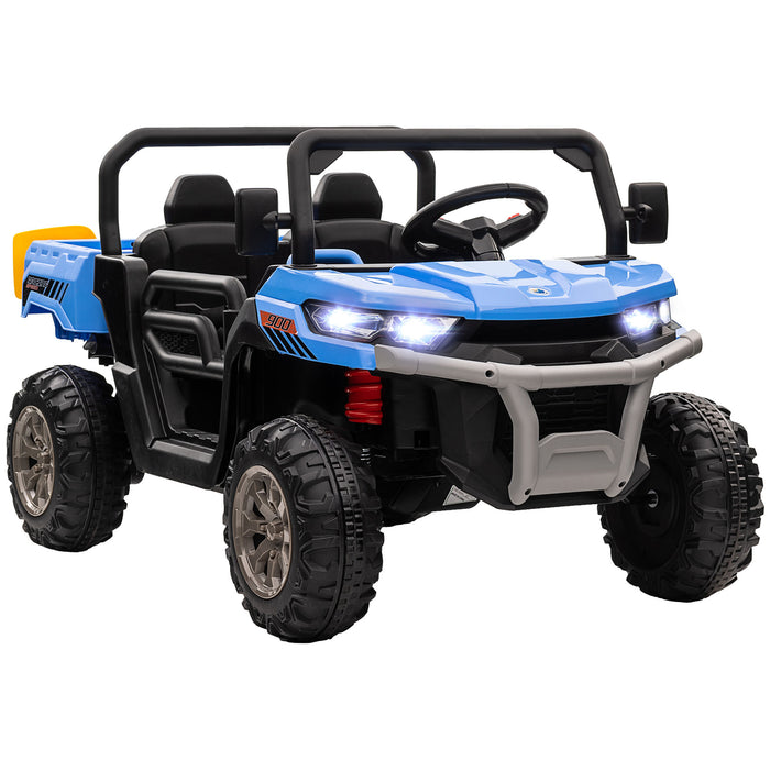 12V Dual-Seater Children's Electric Ride-On Car - Includes Electric Bucket and Remote Control - Perfect for Kids' Adventure Play