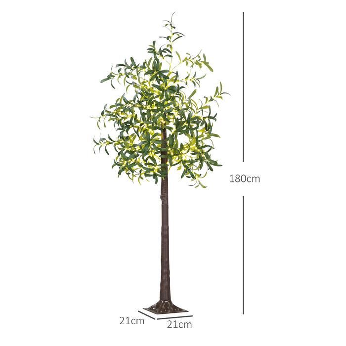 6ft Artificial Olive Tree Lamp with 300 LEDs - Warm White Twinkle for Indoor Ambiance - Perfect for Parties, Weddings, and Christmas Decor