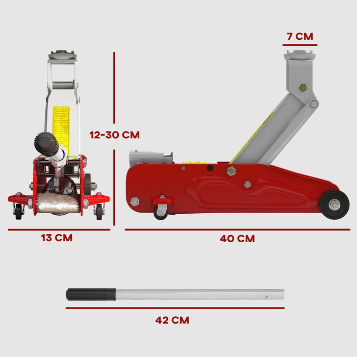 Low Profile 2 Ton Hydraulic Jack - Sturdy Car Lift for Garage & Trailer Tire Repair - Durable Auto Accessory for Vehicle Maintenance