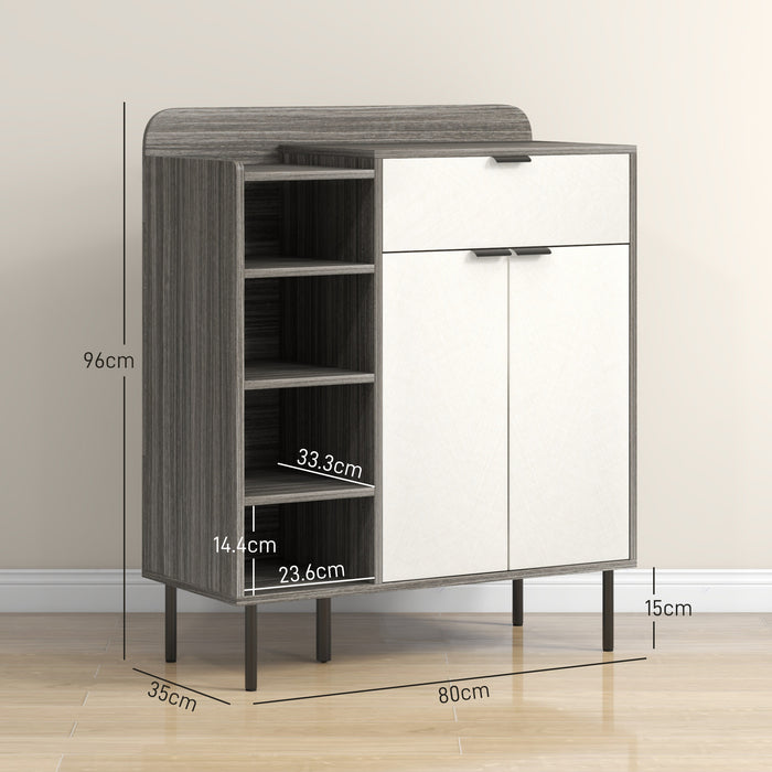 Minimalist 12-Pair Shoe Cabinet in Grey/White - Modern Storage Solution for Footwear - Ideal for Organizing Entryways and Closets