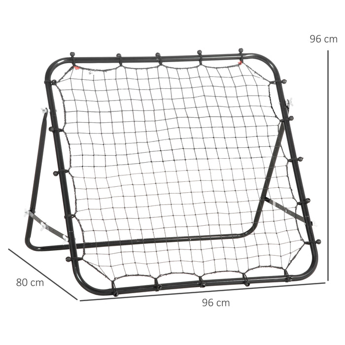 Kickback Rebounder Net - Soccer and Softball Training Accessory for Teen and Adult Athletes - Durable Black Practice Goal for Skill Improvement