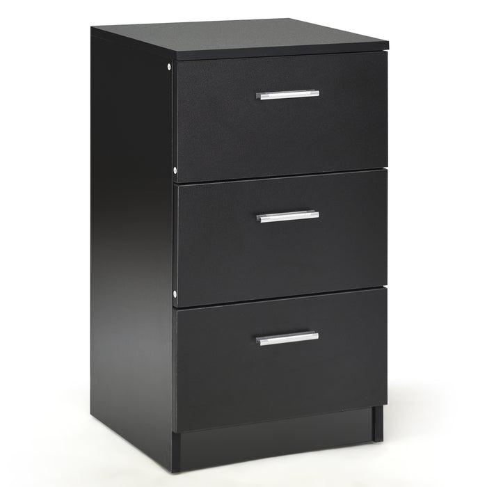 Compact Bedroom Storage Solution - 3-Drawer Night Chest with Handles - Perfect for Maximizing Space in Small Rooms