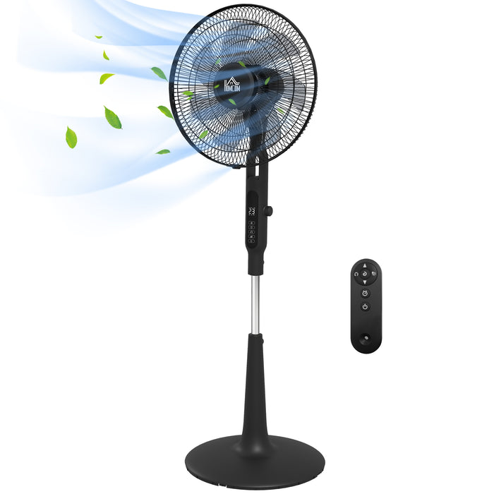 DC Pedestal Fan - 17.5'' Oscillating Fan with 28 Speed Settings and Mosquito Repellent - Features 3 Modes, 75° Oscillation, 12-Hour Timer, Adjustable Height for Home Comfort