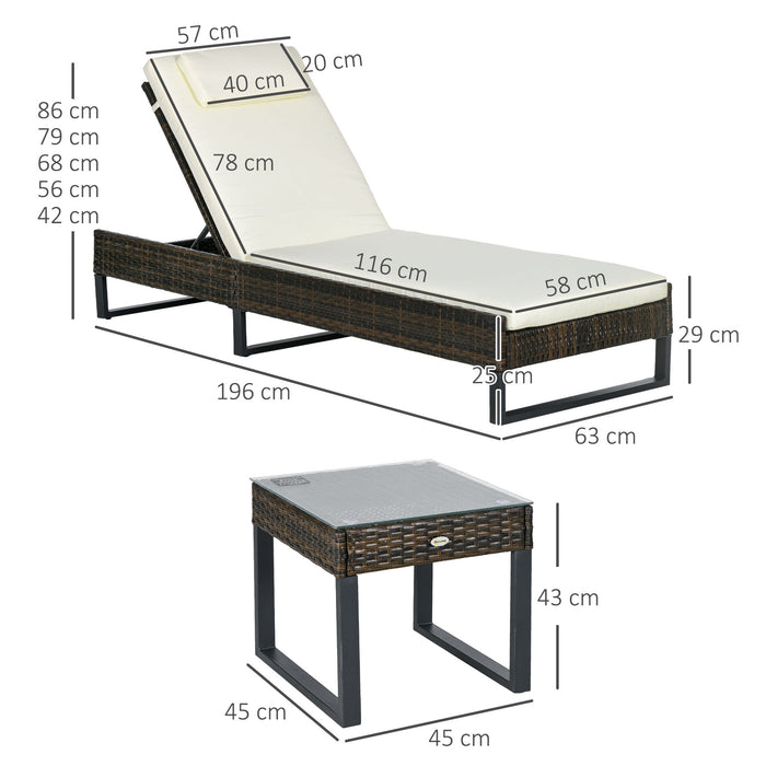 Luxurious 3-Piece Recliner Lounge Suite - Cream Loungers with Glass Top Centre Table - Ideal for Patio Relaxation and Entertaining Guests