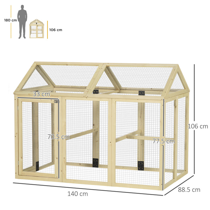 Expandable Wood Chicken Coop - Large Outdoor Run with Natural Wood Finish - Perfect for Backyard Poultry Enthusiasts