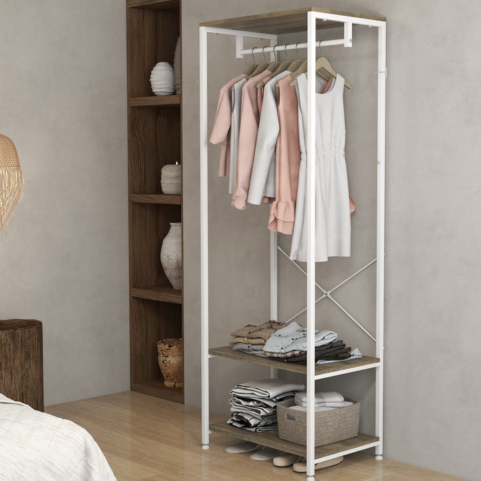 Hallway Storage Organizer with Coat Hooks and Shoe Bench - Versatile Grey Finish - Ideal for Entryway Clutter Control