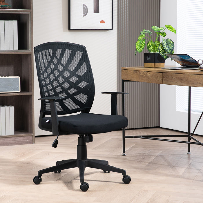 Ergonomic Mesh Desk Chair - Height Adjustable and Swivel Wheels - Comfortable Seating for Home Office Use