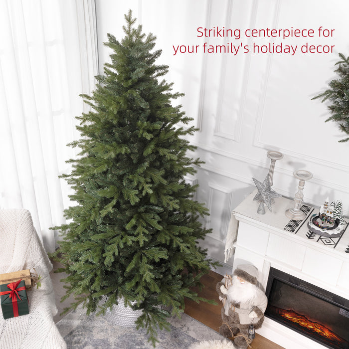 7ft Artificial Xmas Tree with Metal Stand - 2445 Branch Tips for Full, Lush Appearance, Easy Assembly - Perfect for Home or Office Holiday Decor