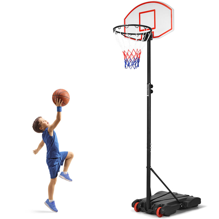 Basketball Hoop Mobile Model - Portable, with Wheels and 28" Backboard - Ideal for Kids, Youth, Adults, and Family Usage